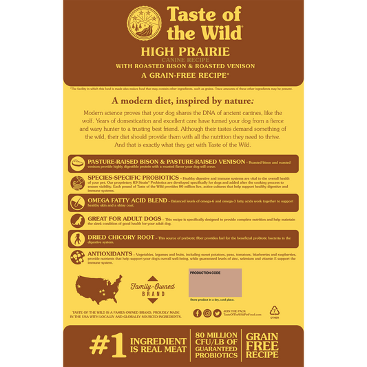 Taste of the Wild High Prairie Grain Free | Bison, Lamb, Venison