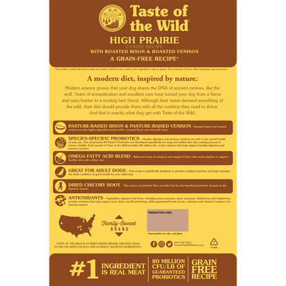 Taste of the Wild High Prairie Grain Free ｜ Bison, Lamb, Venison